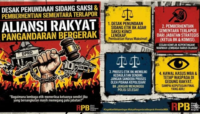 Aliansi RPB Desak Penundaan Sidang Saksi dan Nonaktifkan Sementara Terlapor, BK DPRD Pangandaran Dikawal Ketat