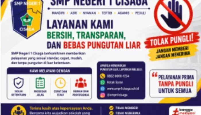 SMPN 1 Cisaga Komitmen Wujudkan Pelayanan Pendidikan Bersih